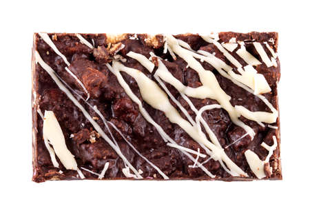 chocolate cake with ice isolated on a  white backgroundの写真素材