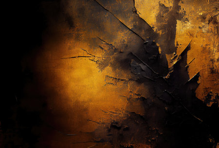 Abstract gold and black grunge texture made with Generative AIの素材