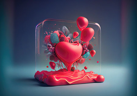 Valentine day theme art made with Generative AIの素材