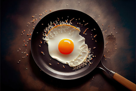 Fantastic food photography of fried egg as explosion of taste advertisement background concept made with Generative AIの素材
