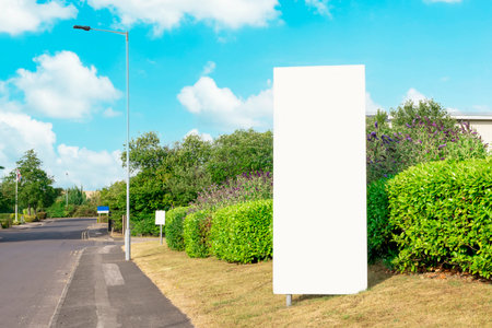 Blank or mockup advertising billboard on the street in suburbの写真素材