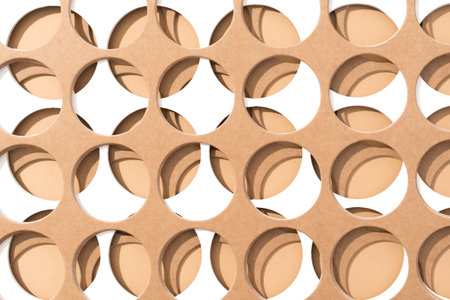 Paper art abstract geometric background. Vintage star shape pattern in white and brown colours. Minimal style creative background with copy space for textの写真素材