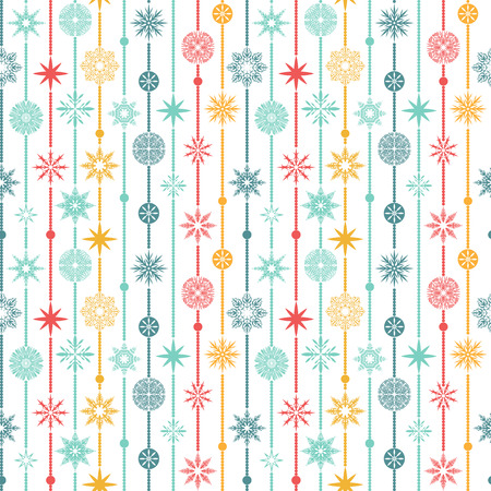 Seamless vector pattern: Christmas garland on a white backgroundのイラスト素材