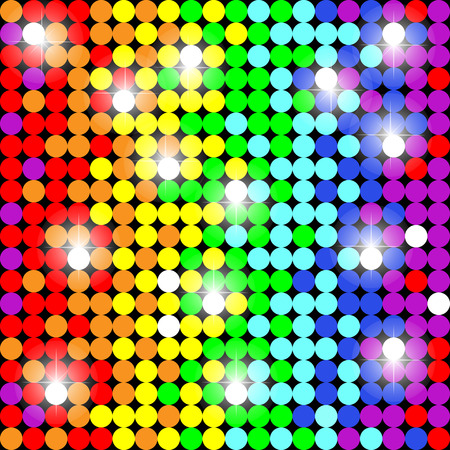 Seamless pattern with colorful dots. Style discoのイラスト素材