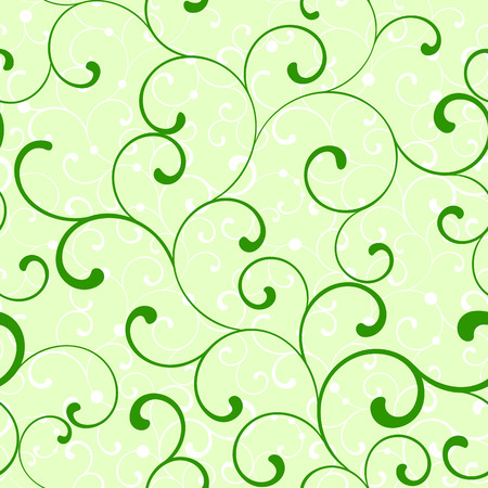Seamless green pattern with swirlsのイラスト素材