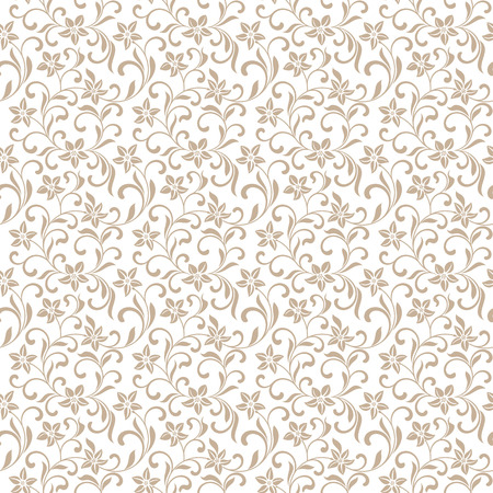Seamless pattern with abstract flowers on a white backgroundのイラスト素材