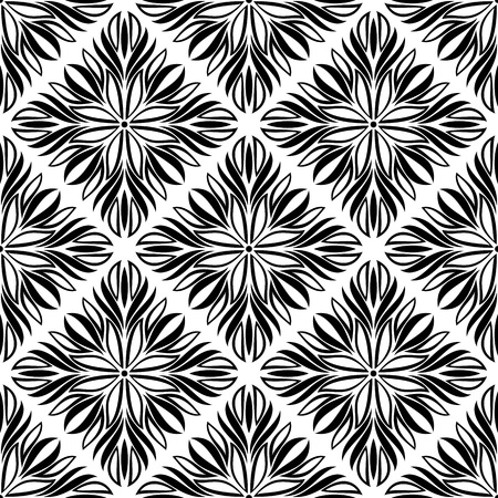 Seamless pattern with black tracery on a white backgroundのイラスト素材