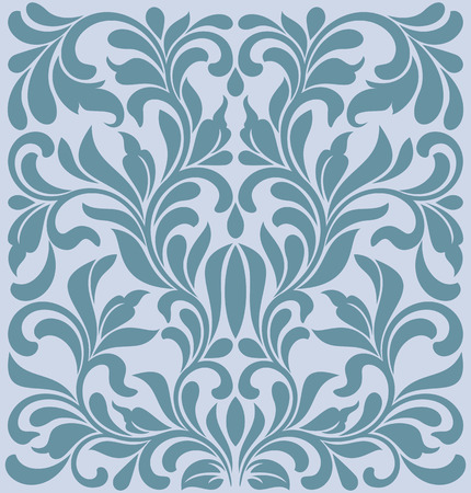 Element for seamless pattern in vintage style. Floral decoration tracery on a blue background.のイラスト素材
