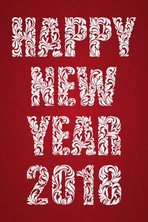 Happy New Year 2018 Greeting card templateのイラスト素材