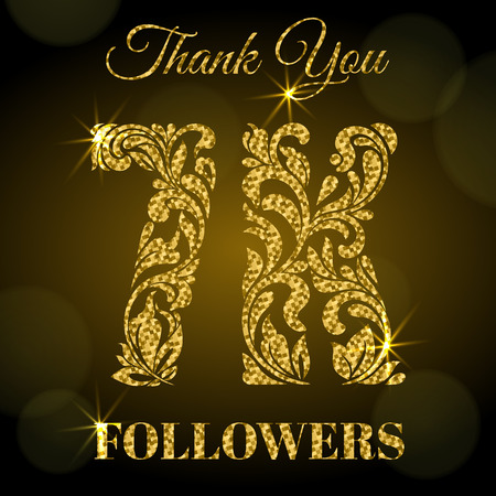 7k Followers Thank You Banner Decorative Font With Swirls And