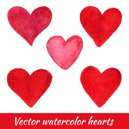 Set of artistic hand drawn hearts isolated on a white background. Vector illustrationのイラスト素材