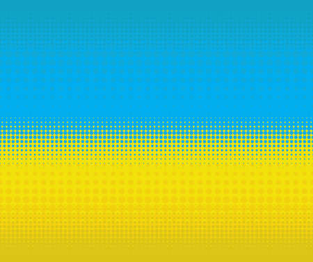 Abstract geometric blue and yellow graphic design print halftone pattern. Background in the colors of the flag of Ukraine.のイラスト素材