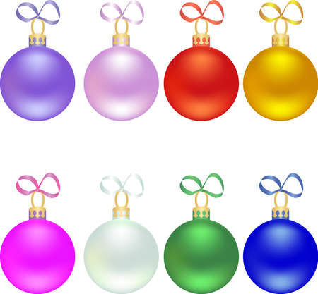 Set of christmas balls on transparent backgroundのイラスト素材
