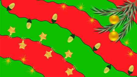 Christmas and New Year background in resolution 16: 9 with red and green painted splashesのイラスト素材