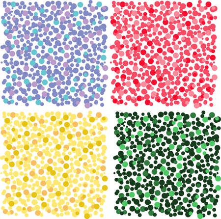 Set of spotted backgrounds colored on red, pink, blue, green, goldのイラスト素材