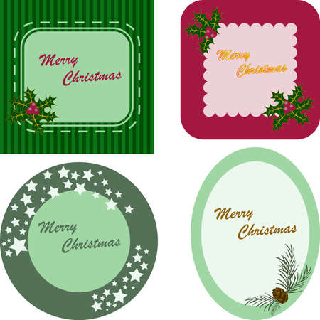 Set of colorful frames for New Year and Christmas greeting cardのイラスト素材