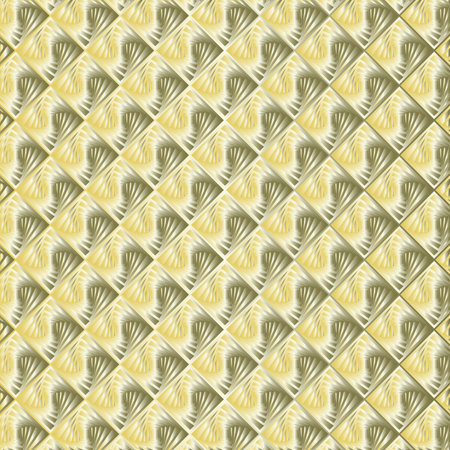 Square grid patterns with 3D effect yellow and brown gradient coloredのイラスト素材