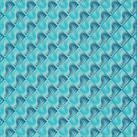 Square grid patterns with 3D effect nature colored on blue gradient