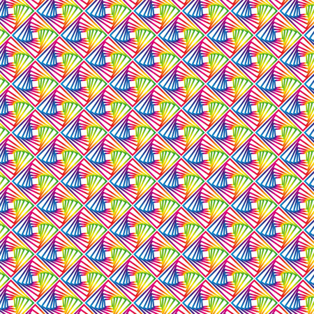 Square grid patterns with 3D effect rainbow and gradient coloredのイラスト素材