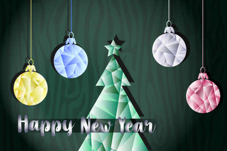 Multicolor New Year abstract background with metal gradient in contemporary low poly styleの写真素材