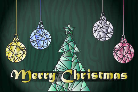 Multicolor Christmas abstract background with metal gradient in contemporary low poly styleの写真素材