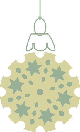 Merry Christmas and Happy New Year greeting card with Christmas decorations in two colorsのイラスト素材