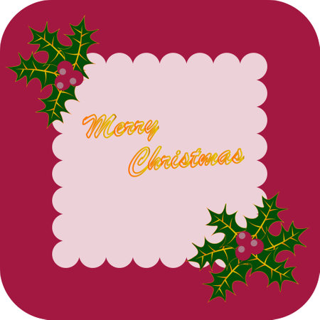 Colorful frame for New Year and Christmas greeting card designed in rectangle with rounded corners shapeのイラスト素材