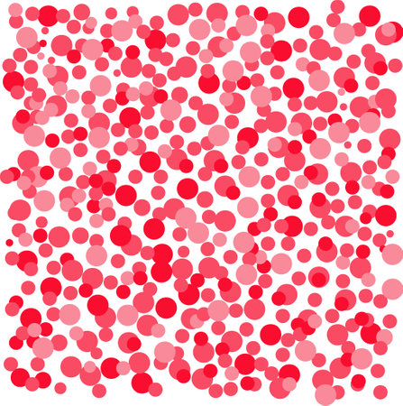 Abstract spotted colored pattern in red and pink on transparent backgroundのイラスト素材