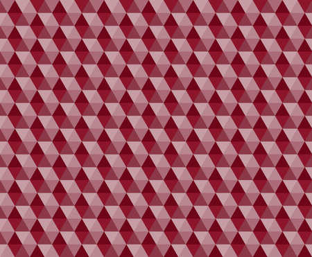 Colored in red dark hexagonal patterns with 3D effect drawing in retro style Memphis 60sのイラスト素材