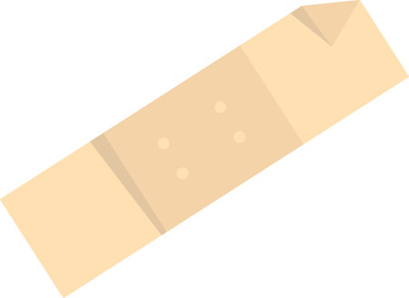 Nude colored medical patch aid band plaster strip drawing on transparent backgroundのイラスト素材