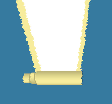 Realistic lifelike paper banners with rolled scrolls and transparent background for invitations and advertisementsのイラスト素材