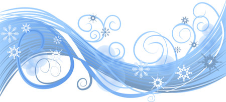 Winter wave decoration element for greeting card colored in blue on transparent backgroundのイラスト素材