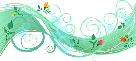 Summer wave decoration element for greeting card colored in green on transparent backgroundのイラスト素材