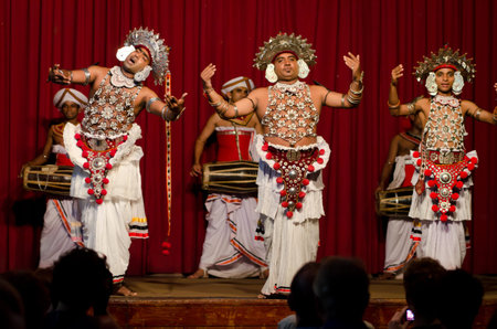 Kandy, Sri Lanka - December 7, 2011:  Show in traditional Sri Lankian theatre - drum, dance and...
