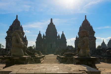 Main entrance in Candi Sewu complex (means 1000 temples). It has 253 building structures (8th Century) and it is the second largest Buddhist temple in Java, Indonesia.のeditorial素材