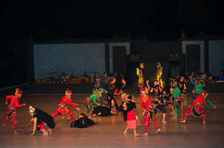 YOGYAKARTA, INDONESIA - SEP 12: Ramayana Ballet show at Prambanan temple on SEP 12, 2012  in...