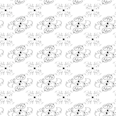 Abstract hand-drawn twisted lines seamless pattern background のイラスト素材