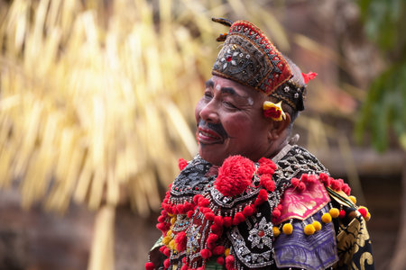 BALI - SEP 21: Barong and Kris Dance performs at Sahadewah, in Batubulan, Bali, Indonesia on Sep 21,...