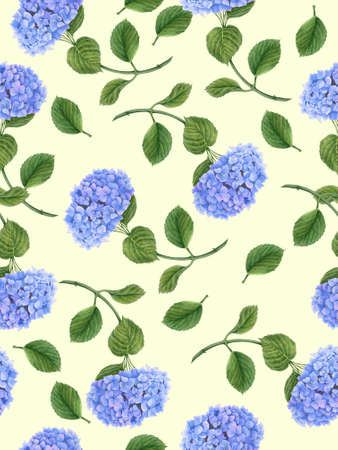 Watercolor seamless floral pattern vintage illustrationの写真素材