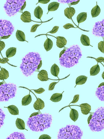 floral pattern with Hydrangea flowerの写真素材