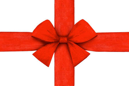 Realistic watercolor red bow vintage illustrationの写真素材