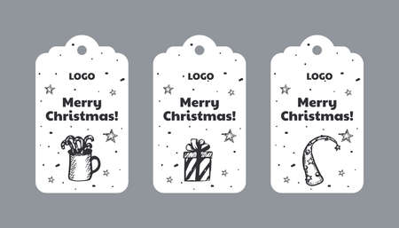 Christmas label templates vector illustrationのイラスト素材