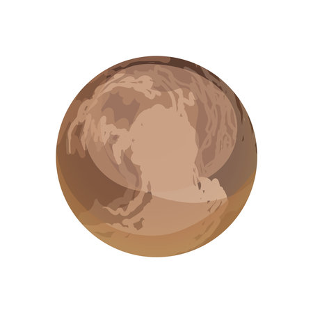 Dwarf planet Pluto. Collection of planets of solar system. Cartoon style vector illustration...