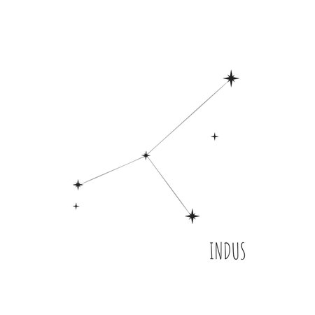 Simple constellation scheme Hindu. Doodle, sketch, drawn style, set of linear icons of all 88 constellations. isolated on white backgroundのイラスト素材