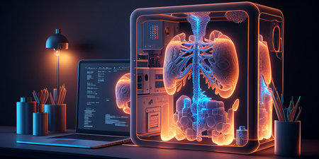 Medicine abstract, Science concept, digital technologies Background. Generative AIの素材