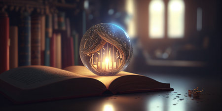Open book, Magic story, reading. Generative AIの素材
