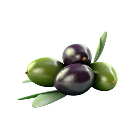 green olives on branch, Generated Aiの素材