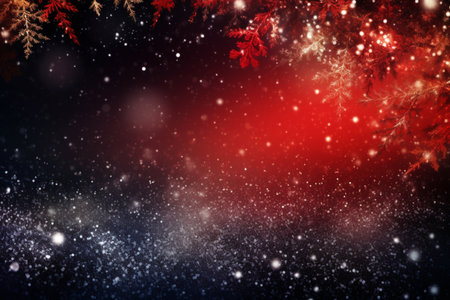 Glitter background, Christmas tree branches. Generative Aiの素材