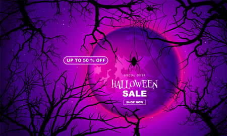 Happy Halloween sale, template for websitesのイラスト素材