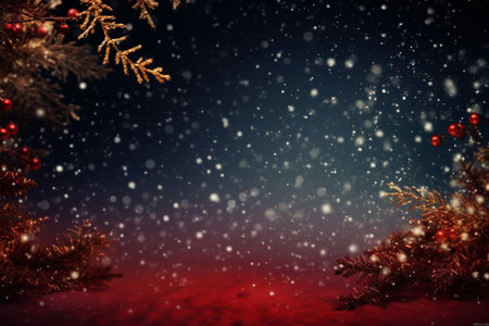 Glitter background, Christmas tree branches. Generative Aiの素材